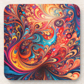 Dessous-de-verre Conception abstraite dynamique Couvre-boisson (Devant)