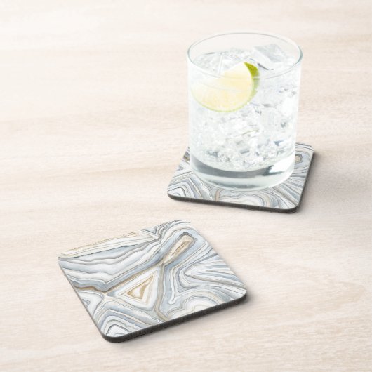 Dessous-de-verre Conception abstraite en marbre gris (Côté Droit)