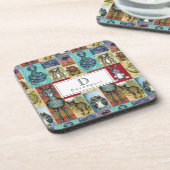 Dessous-de-verre Conception animale mignonne d'art populaire de (Côté gauche)