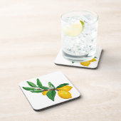 Dessous-de-verre Conception aquarelle de feuille de citron | Citron (Côté Droit)