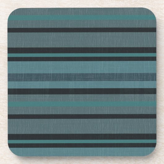 Dessous-de-verre Conception barrée par sembler de toile turquoise (Devant)