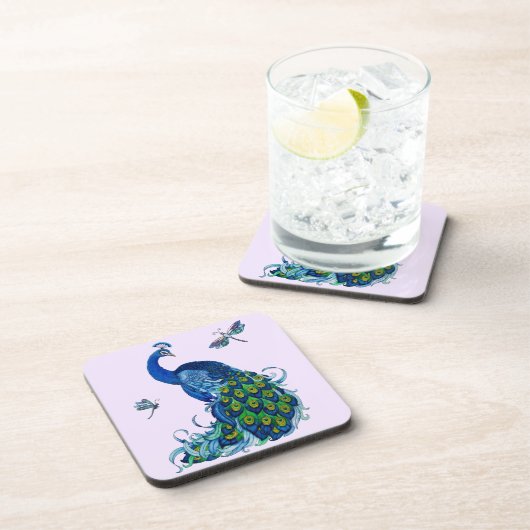 Dessous-de-verre Conception classique de paon et libellule (Côté Droit)