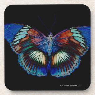 Dessous-de-verre Conception colorée de papillon contre le contexte