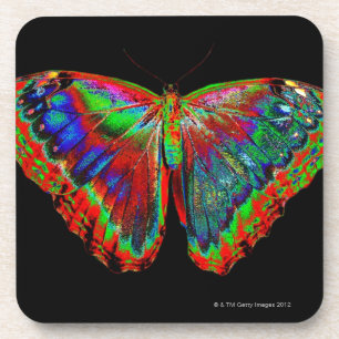 Dessous-de-verre Conception colorée de papillon contre le contexte