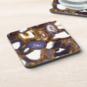 Dessous-de-verre Conception d'Agate blanc Brown violet (Côté gauche)