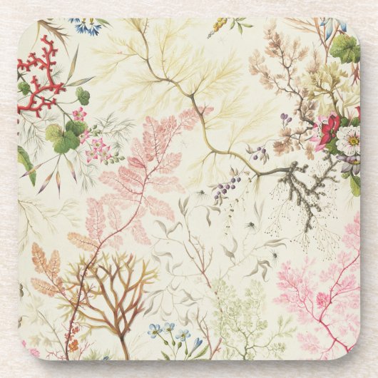 Dessous-de-verre Conception d'algue pour le matériel en soie (la (Devant)