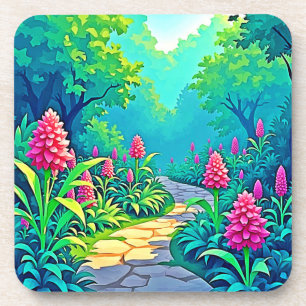 Dessous-de-verre Conception de chemin de jardin magique