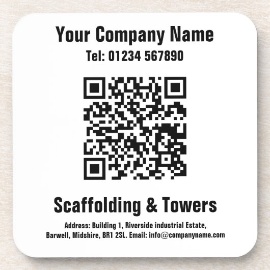 Dessous-de-verre Conception de code QR d'échafaudage (Devant)