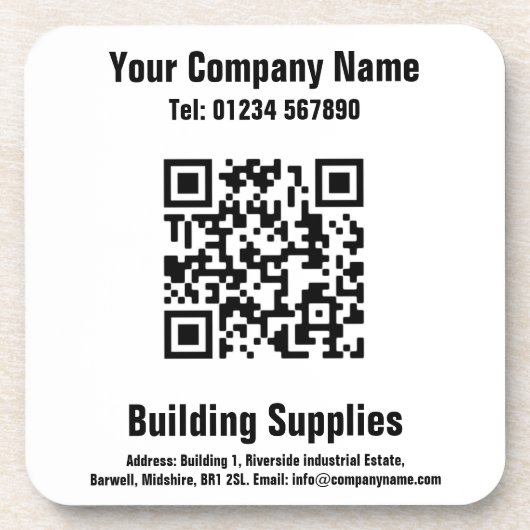 Dessous-de-verre Conception de code QR des fournitures de construct (Devant)