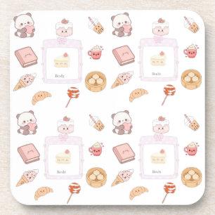 Dessous-de-verre Conception de dessert friandises rose mignon