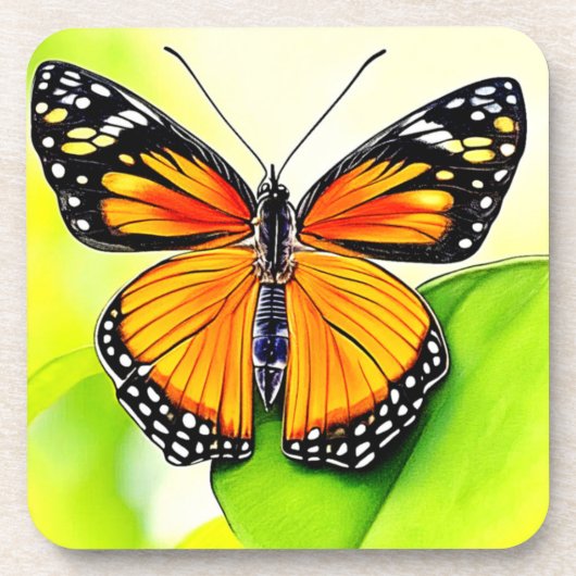 Dessous-de-verre Conception de détail d'aile de papillon (Devant)