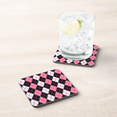 Dessous-de-verre Conception de diamant en argyle rose noir blanc (Côté Droit)