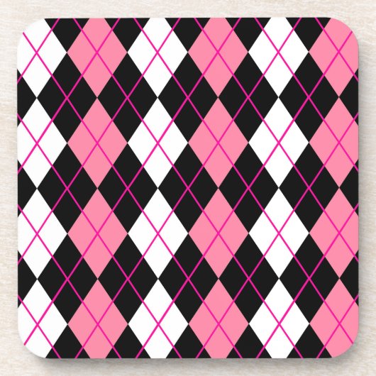 Dessous-de-verre Conception de diamant en argyle rose noir blanc (Devant)