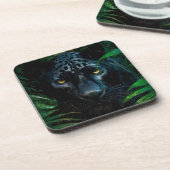 Dessous-de-verre Conception de faune de jungle de panthère noire my (Côté gauche)
