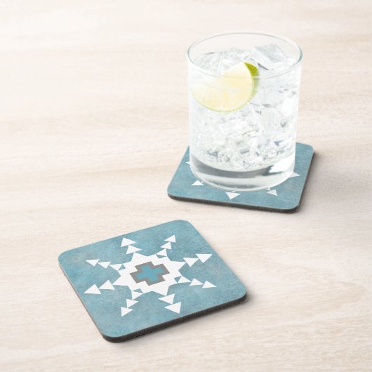 Dessous-de-verre Conception de flocon de neige géométrique d'hiver (Côté Droit)
