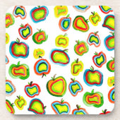 Dessous-de-verre Conception de fruits à l'aquarelle funky pomme (Devant)