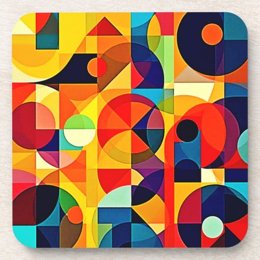 Dessous-de-verre Conception de géométrie de couleur Bauhaus (Devant)