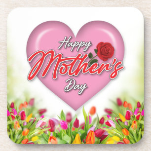 Dessous-de-verre Conception de la fête des mères élégante