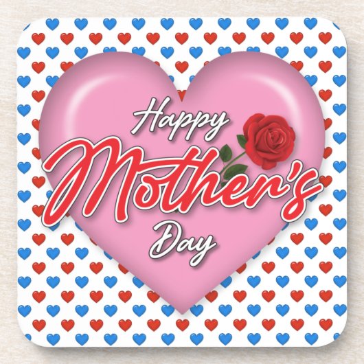 Dessous-de-verre Conception de la fête des mères élégante (Devant)