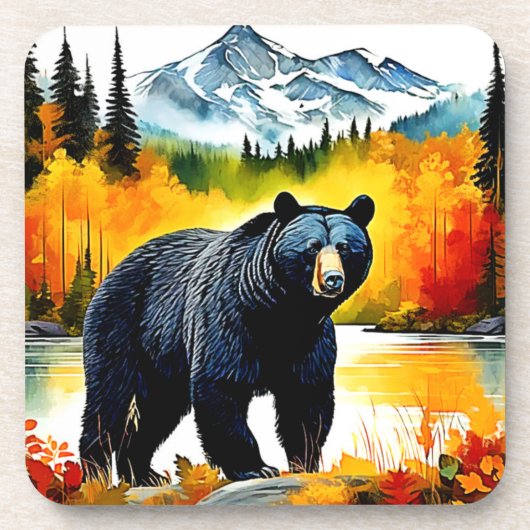 Dessous-de-verre Conception de la rivière de l'ours noir (Devant)