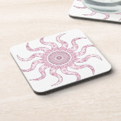 Dessous-de-verre Conception de Mandala au Soleil Rose (Côté gauche)