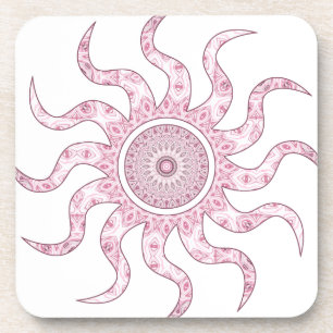 Dessous-de-verre Conception de Mandala au Soleil Rose