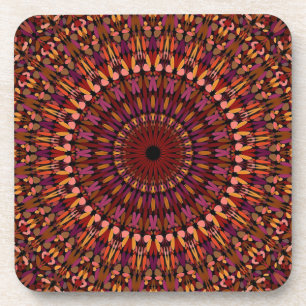 Dessous-de-verre Conception de mandala marron floral
