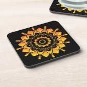 Dessous-de-verre Conception de mandala unique doré (Côté gauche)