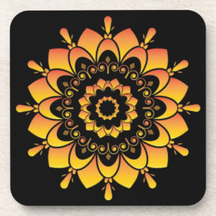 Dessous-de-verre Conception de mandala unique doré