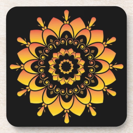 Dessous-de-verre Conception de mandala unique doré (Devant)