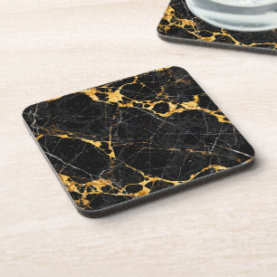 Dessous-de-verre Conception de marbre noir or luxe Nero Portoro