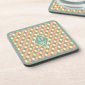 Dessous-de-verre Conception de monogramme diamant Harlequin pastel (Côté gauche)