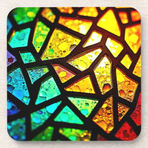 Dessous-de-verre Conception de mosaïque lumineuse abstraite vibrant