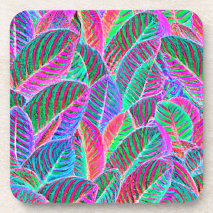 Dessous-de-verre Conception de Motif de feuille vif