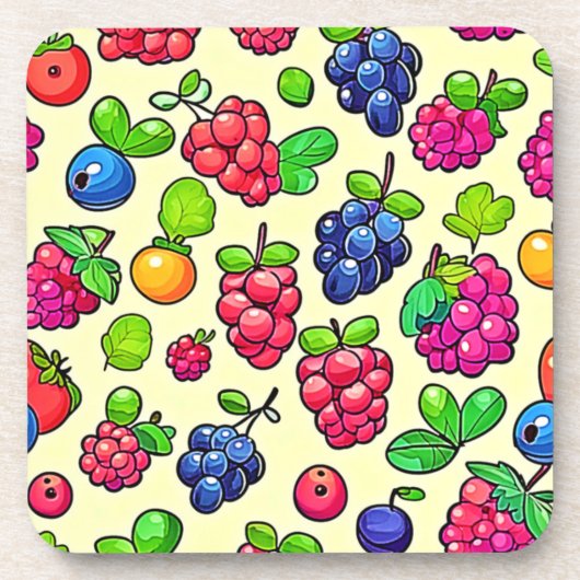 Dessous-de-verre Conception de motif de fruits à baies (Devant)