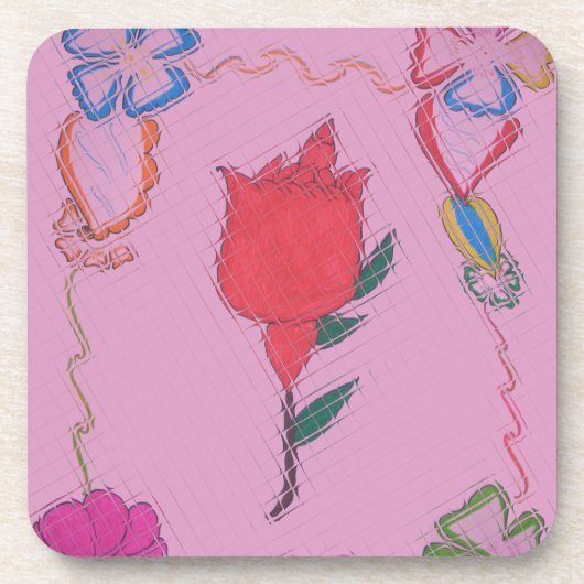 Dessous-de-verre Conception de rose spéciale (Devant)