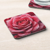 Dessous-de-verre Conception de Rose unique générée par IA (Côté gauche)
