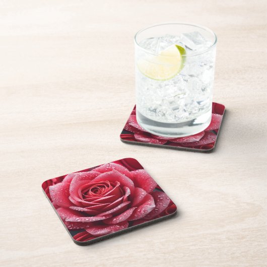 Dessous-de-verre Conception de Rose unique générée par IA (Côté Droit)