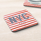 Dessous-de-verre Conception de rouge de NYC |, blanche et bleue (Côté gauche)