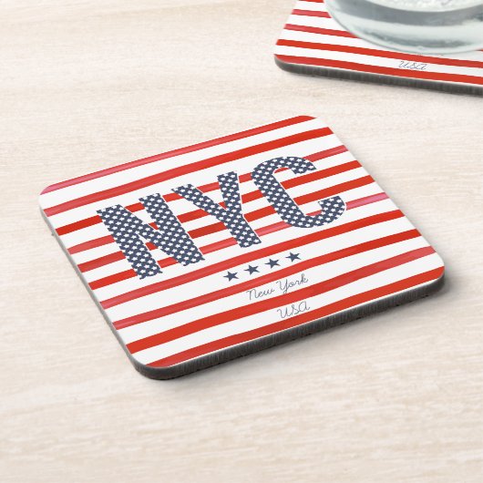 Dessous-de-verre Conception de rouge de NYC |, blanche et bleue (Côté gauche)