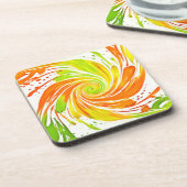 Dessous-de-verre Conception de spirale verte et orange (Côté gauche)