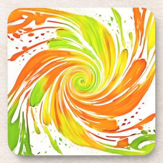 Dessous-de-verre Conception de spirale verte et orange (Devant)