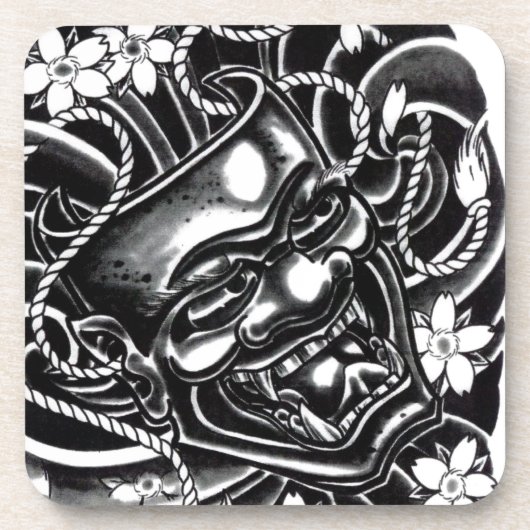 Dessous-de-verre Conception de tatouage Hannya Mask (Devant)