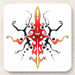 Dessous-de-verre Conception de tatouage Tribal Masque Abstrait - ro