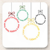 Dessous-de-verre Conception de texte d'ornements de Noël (Devant)