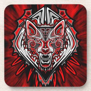 Dessous-de-verre Conception de totem tribal Haida Loup