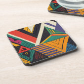 Dessous-de-verre Conception de triangles de couleurs vives avec mot (Côté gauche)