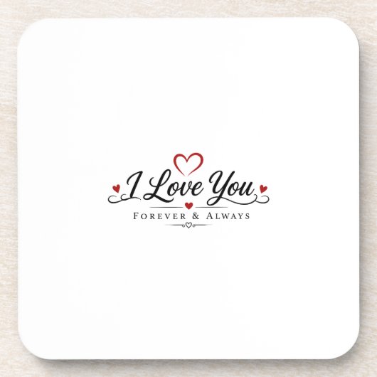 Dessous-de-verre Conception de typographie Je t'aime (Devant)