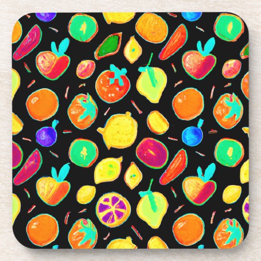 Dessous-de-verre Conception de vision de néon fruité (Devant)