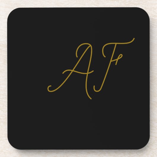 Dessous-de-verre Conception d'initiales de monogramme gris or moder (Devant)